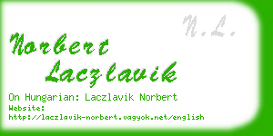 norbert laczlavik business card